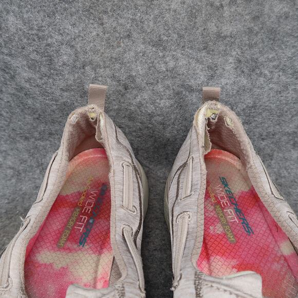 Skechers Shoes Womens 9 Casual Slip On Loafer Sneaker Wide Fit Memory Foam Comfy - Picture 3 of 14